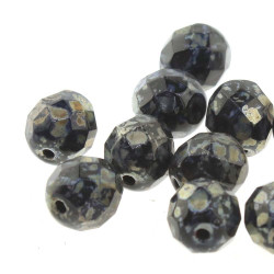 Fire Polish 6mm Jet Picasso 25Bd/St 8 St/Bg