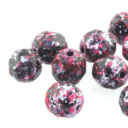 Fire Polish 6mm Tweedy Pink 25 Bds/St 8St/Bg