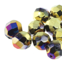 Fire Polish 6mm Jet Cali Violet 25 Bds/St 8St/Bg