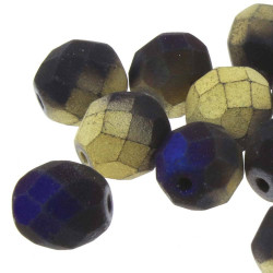 Fire Polish 6mm Matt Cali Blue 25 Bds/St 8St/Bg