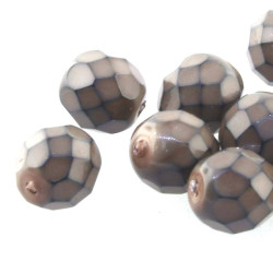 Fire Polish 6mm Snake Mushroom 25 Bds/St- 6St/Bg