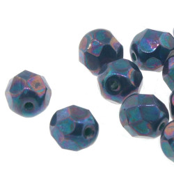 Fire Polish 6mm Nebula Grey 25 Bds/St 8St/Bg