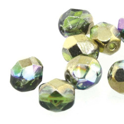 Fire Polish 6mm Magic Vlt- Green 25 Bds/St 8St/Bg