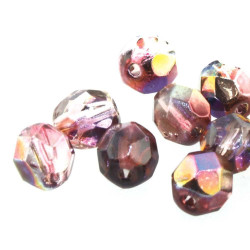 Fire Polish 6mm Magic Red- Brown 25 Bds/St 8St/Bg