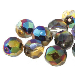 Fire Polish 6mm Magic Orng /Grey 25 Bds/St 8St/Bg