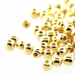 Round Druk True 2mm 24K Gold Plate 600Pc/Bg