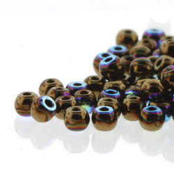 Round Druk True 2mm Jet Bronze Ab 600 Pcs/Bg-Loose