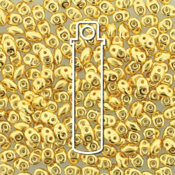 Superduo 2.5X5mm 24 Karat Gold Plate-Aprx 22.5Gm/Tb