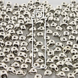 Superduo 2.5X5mm Nickel Plate-Aprx 22.5Gm/Tb