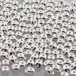 Superduo 2.5X5mm Fine Silver Plate 50 Gram Bag