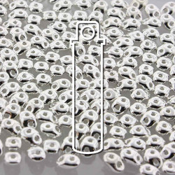 Superduo 2.5X5mm Fine Silver Plate -Aprx 22.5Gm/Tb