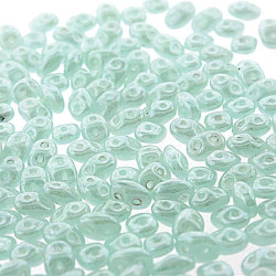 Superduo 2.5X5mm Silk Grn Aqua Wht Lst-100Gm/Bg