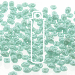 Superduo 2.5X5mm Turq Blue Opl Wht Lst-Aprx 22.5Gm/Tb