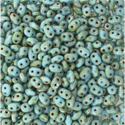 Superduo 2.5X5mm Turquois Blue/Picasso 100 Gm/Bg
