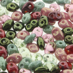 Superduo 2.5X5mm Antique Roses -100Gm/Bg