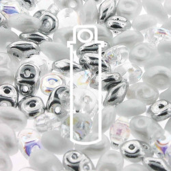 Superduo 2.5X5mm White Wedding-Aprx 22.5Gm/Tb
