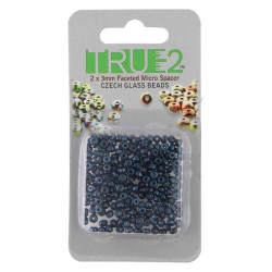 2X3mm Fac. Micro Spacers Polychrome Denim Blue-Apprx 6Gm/Cd