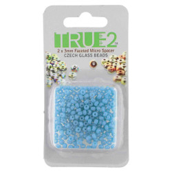 2X3mm Fac. Micro Spacers Turq. Blue-Apprx 6Gm/Cd