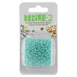 2X3mm Fac. Micro Spacers Turq. Green-Apprx 6Gm/Cd