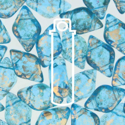 Gemduo 8X5mm Gold Splash Aqua 8+ Gm/Tb