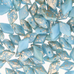 Gemduo 8X5mm Silver Splash Blue Turq 100 Gm/Bg