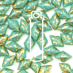 Gemduo 8X5mm Gold Splash Turq Green 8+ Gm/Tb