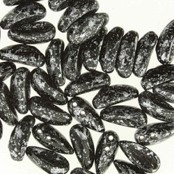 4X11mm 2Hl Chilli Bead Tweedy Silver 40 Bd/St 6 St/Bg