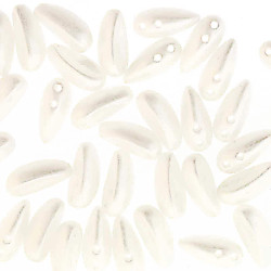 4X11mm 2Hl Chilli Bead Pastel White 40 Bd/St 6 St/Bg