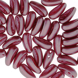 4X11mm 2Hl Chilli Bead Pastel Burgundy 40 Bd/St 6 St/Bg