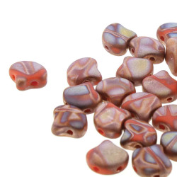 Ginko 7.5mm Opaque Orange Full Cpri Gld Mt Batik-100Gm/Bg