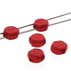 Honeycomb 6mm Ruby Transp 30Bd/St 8St/Bg
