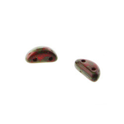 Half Moon 8X4mm Coral Red Travertine 50Bd/St 6St/Bg