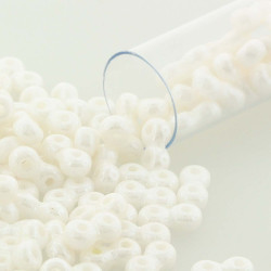 Infinity Beads 3X6mm White Luster -Aprx 8Gm/Tb