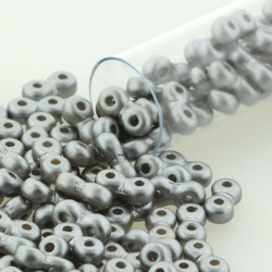 Infinity Beads 4X8mm Pastel Lt Grey/Silver -Aprx 7.5Gm/Tb