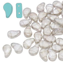Paisley Duo 8X5mm Crystal Gleam White Glaze-100Gm/Bg