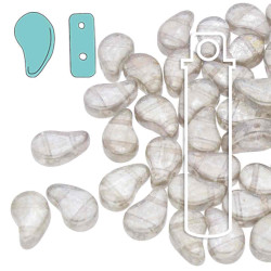 Paisley Duo 8X5mm Crystal Gleam White Glaze--22Gm/Tb