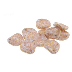 Petal 14X13mm White Terracotta Red-50Bds/St 3St/Bg