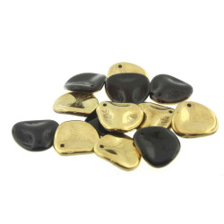 Petal 14X13mm Jet Amber-50Bds/St 3St/Bg