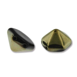 Pyramid Hex 2Hl 12mm Jet Amber-12Bds/St-5St/Bg