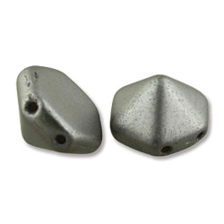 Pyramid Hex 2Hl 12mm Pastel Lt Grey/Silver -12Bds/St-5St/Bg