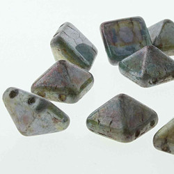 Pyramid Stud 12mm White Travertine Blue-12Bds/ St- 10St/Bg Pyramid Stud 12mm White Travertine Blue-12Bds/ St- 10St/Bg