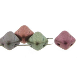 2 Hole Silky 6mm Crystal Violet Rainbow -40Bds/St-6St/Bg