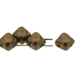 2 Hole Silky 6mm Crystal Gold Luster -40Nds/St-6St/Bg