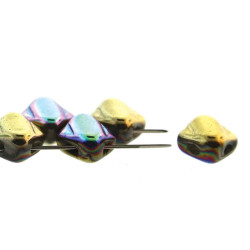2 Hole Silky 6mm Twinkle Amber 40 Bds/St 6St/Bg