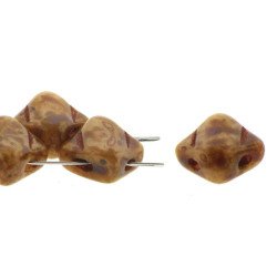 2 Hole Silky 6mm Opaque Beige Trvrtin-40Bds/St-6St/Bg