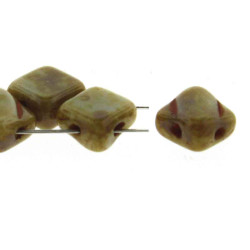 2 Hole Silky 6mm Opq Grey Trvrtin-40Bds/St-6St/Bg