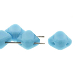 2 Hole Silky 6mm Blue Turquoise-40Bds/St-6St/Bg