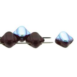 2 Hole Silky 6mm Dk Ruby Ab-40Bd/St-6St/Bg