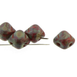 2Hl Silky 6mm 2 Tone Red Travertine 40Bd/St 6St/Bg