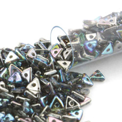 Tri Beads 4.6X1.3mm Crystal Graphite Rnbw-Apprx 9Gm/Tb